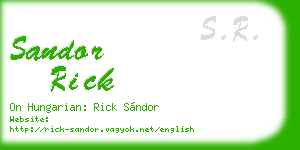 sandor rick business card